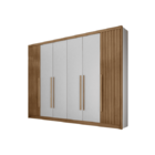 Guarda Roupa Casal 6 Portas 8 Gavetas - Coimbra Ripado-branco