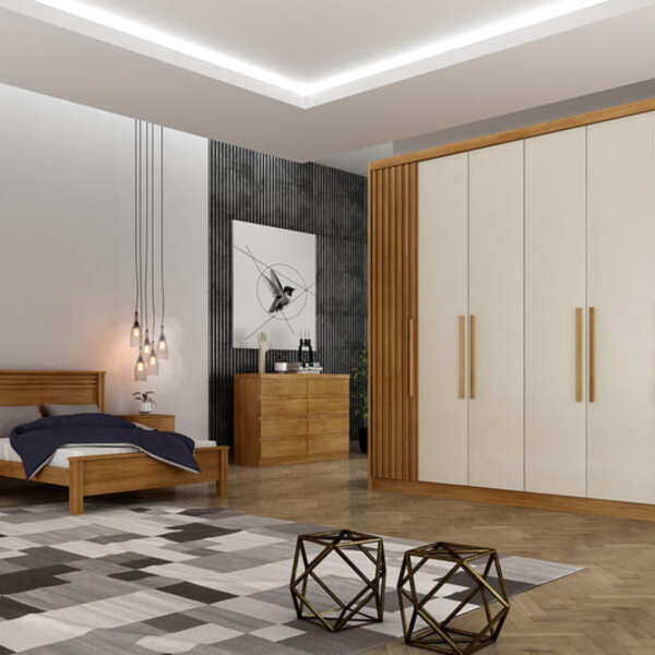 Guarda Roupa Casal 6 Portas 8 Gavetas - Granada Ripado-cumaru