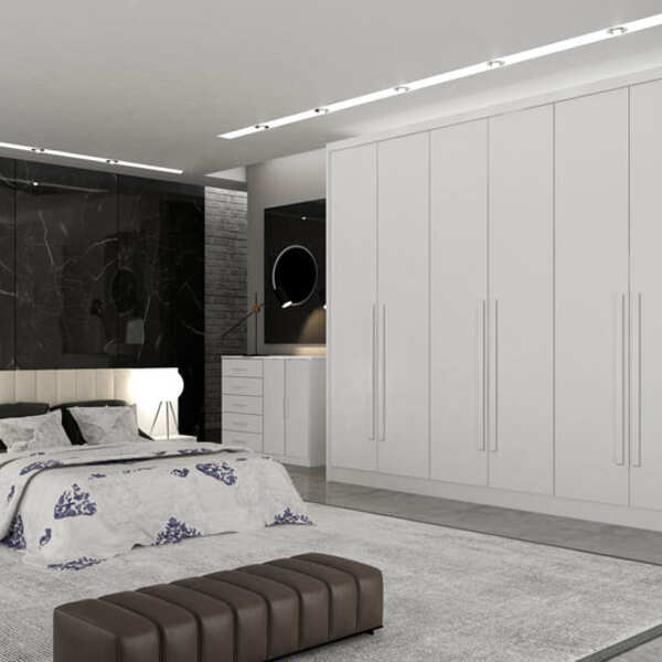 Guarda Roupa Casal 6 Portas 8 Gavetas - Maldivas-branco - Móv