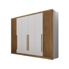 Guarda Roupa Casal 6 Portas 8 Gavetas - Maldivas Ripado-branc