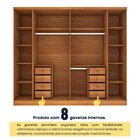 Guarda Roupa Casal 6 Portas 8 Gavetas Puxador Mdf 270cm Com E