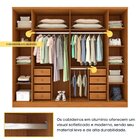 Guarda Roupa Casal 6 Portas 8 Gavetas Puxador Mdf 270cm Com E
