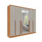 Guarda Roupa Casal 6 Portas 8 Gavetas Puxador Mdf 270cm Com E