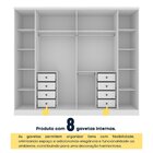 Guarda Roupa Casal 6 Portas 8 Gavetas Puxador Mdf 270cm Com E