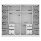 Guarda Roupa Casal 6 Portas 8 Gavetas Puxador Mdf 270cm Com E