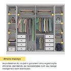 Guarda Roupa Casal 6 Portas 8 Gavetas Puxador Mdf 270cm Com E