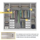Guarda Roupa Casal 6 Portas 8 Gavetas Puxador Mdf 270cm Com E