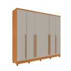 Guarda Roupa Casal 6 Portas 8 Gavetas Puxador Mdf 270cm Com P