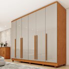 Guarda Roupa Casal 6 Portas 8 Gavetas Puxador Mdf 270cm Com P