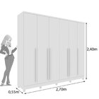 Guarda Roupa Casal 6 Portas 8 Gavetas Puxador Mdf 270cm Com P