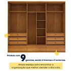Guarda Roupa Casal 6 Portas 9 Gavetas 270cm Stillus   Cinamomo