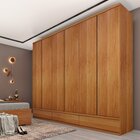 Guarda Roupa Casal 6 Portas 9 Gavetas 270cm Stillus   Cinamomo