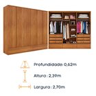 Guarda Roupa Casal 6 Portas 9 Gavetas 270cm Stillus   Cinamomo