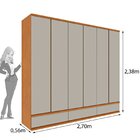 Guarda Roupa Casal 6 Portas 9 Gavetas 270cm Toquio Espresso M