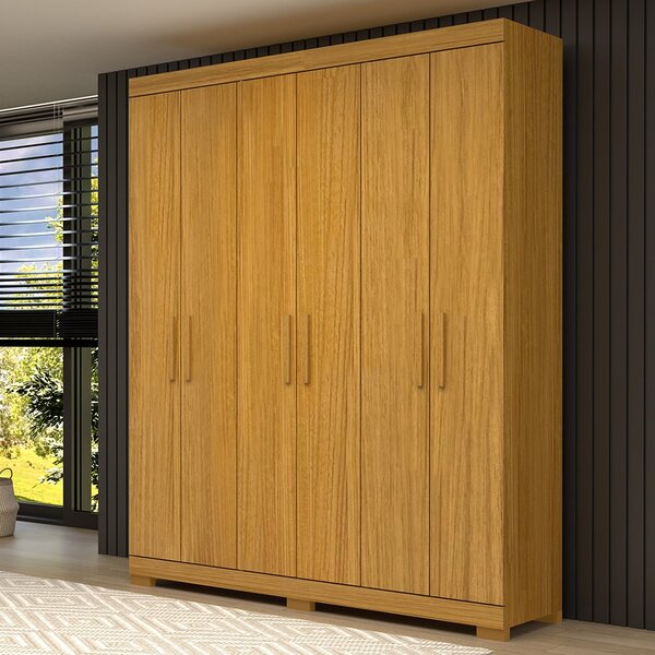 Guarda Roupa Casal 6 Portas 9 Gavetas Capelinha Com Espelho 1