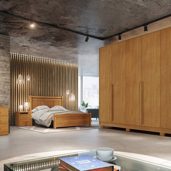 Guarda Roupa Casal 6 Portas 9 Gavetas Ibiza  Nature