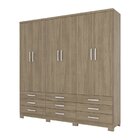 Guarda Roupa Casal 6 Portas 9 Gavetas Lara Rústico