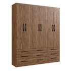 Guarda Roupa Casal 6 Portas 9 Gavetas Sevilha Castanho