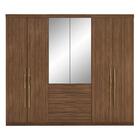 Guarda Roupa Casal 6 Portas  4 Gavetas Casal Giardino Nogueir