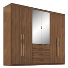 Guarda Roupa Casal 6 Portas  4 Gavetas Casal Giardino Nogueir