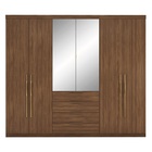 Guarda Roupa Casal 6 Portas  4 Gavetas Casal Giardino Nogueir