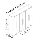 Guarda-roupa Casal 6 Portas Absolut New Gelius Móveis Nogueira