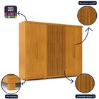 Guarda-roupa Casal 6 Portas Absolut New Naturale Ripado