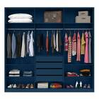 Guarda Roupa Casal 6 Portas Alpha Azul Acetinado - Gelius