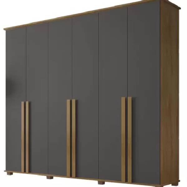Guarda-roupa Casal 6 Portas Amsterdã Cinamomo/grafite – Rv Mó