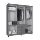 Guarda Roupa Casal 6 Portas Antônio Nature Grafite Perolizado