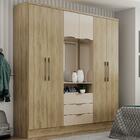 Guarda Roupa Casal 6 Portas Aspen Carraro Noce Off White