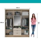 Guarda Roupa Casal 6 Portas Aspen Carraro Noce Off White