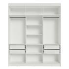 Guarda-roupa Casal 6 Portas Batentes Branco/branco/rustic Net