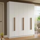 Guarda-roupa Casal 6 Portas Batentes Branco/branco/rustic Sat