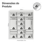 Guarda-roupa Casal 6 Portas Batentes Branco/preto/preto Satur