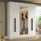 Guarda-roupa Casal 6 Portas Batentes Com Espelho Branco/branc