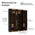 Guarda-roupa Casal 6 Portas Batentes Com Espelho Rustic/preto