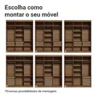 Guarda-roupa Casal 6 Portas Batentes Com Espelho Rustic/preto