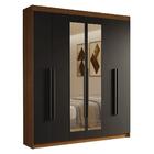 Guarda-roupa Casal 6 Portas Batentes Com Espelho Rustic/preto