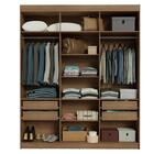 Guarda-roupa Casal 6 Portas Batentes Com Espelho Rustic/preto