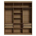 Guarda-roupa Casal 6 Portas Batentes Com Espelho Rustic/preto