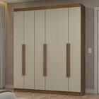 Guarda-roupa Casal 6 Portas Batentes Rustic/crema/rustic Netu