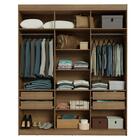 Guarda-roupa Casal 6 Portas Batentes Rustic/preto/preto Netun