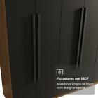 Guarda-roupa Casal 6 Portas Batentes Rustic/preto/preto Netun