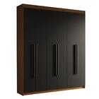 Guarda-roupa Casal 6 Portas Batentes Rustic/preto/preto Satur