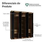 Guarda-roupa Casal 6 Portas Batentes Rustic/preto/preto Satur