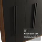 Guarda-roupa Casal 6 Portas Batentes Rustic/preto/preto Satur