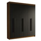 Guarda-roupa Casal 6 Portas Batentes Rustic/preto/preto Venus