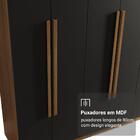 Guarda-roupa Casal 6 Portas Batentes Rustic/preto/rustic Satu