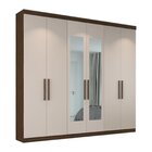 Guarda-roupa Casal 6 Portas Bélgica Com Espelho Carvalho Verm
